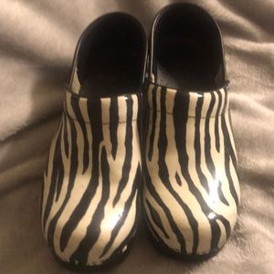 Dansko rare zebra striped clogs